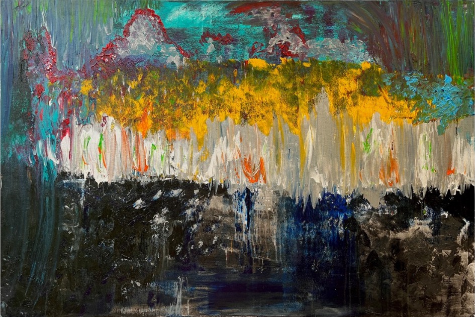hamburg alster, 2023, Acrylic, 80 × 120 × 4 cm