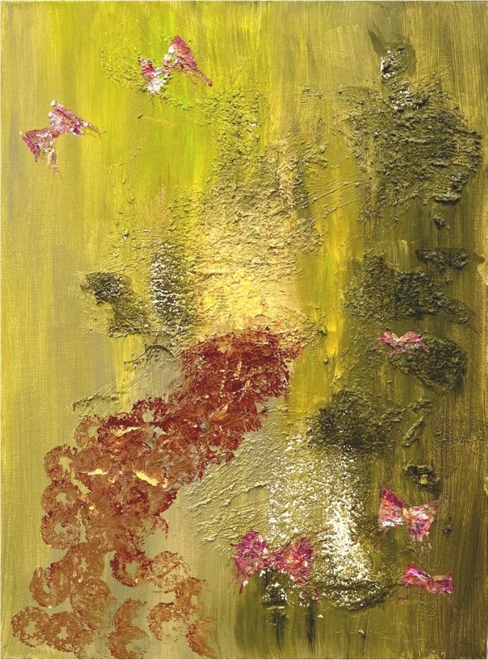 das baumhaus, 2023, Acrylic / Struktur, 70 × 50 × 2 cm