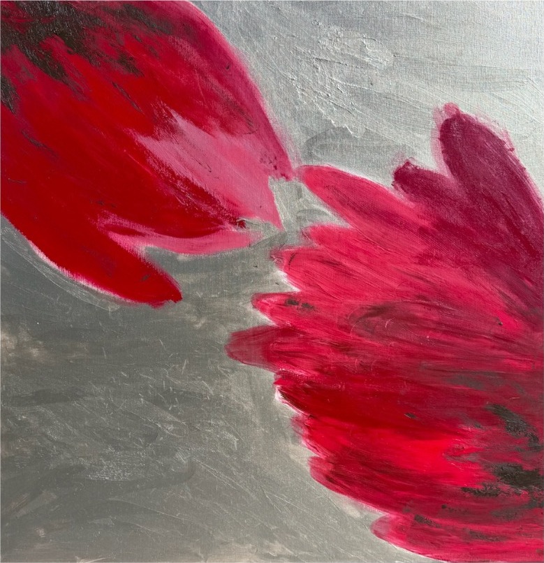 moonflower, 2024, Acrylic, Oilmix, 100 × 100 × 2 cm