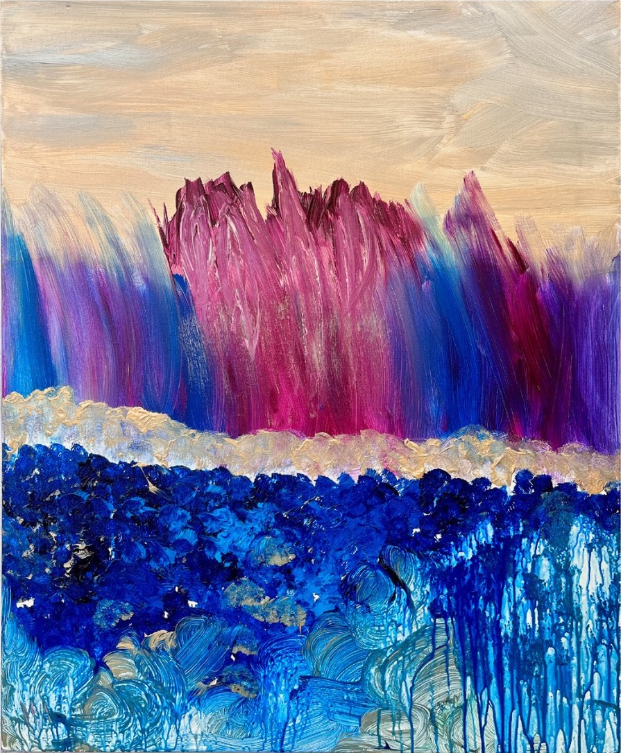 beige lila, 2022, Acrylic, 100 × 80 × 4 cm
