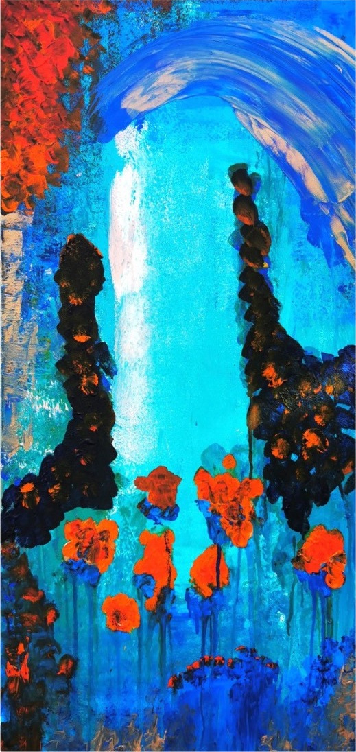 the way of water, 2023, Acrylic, 100 × 50 × 2 cm