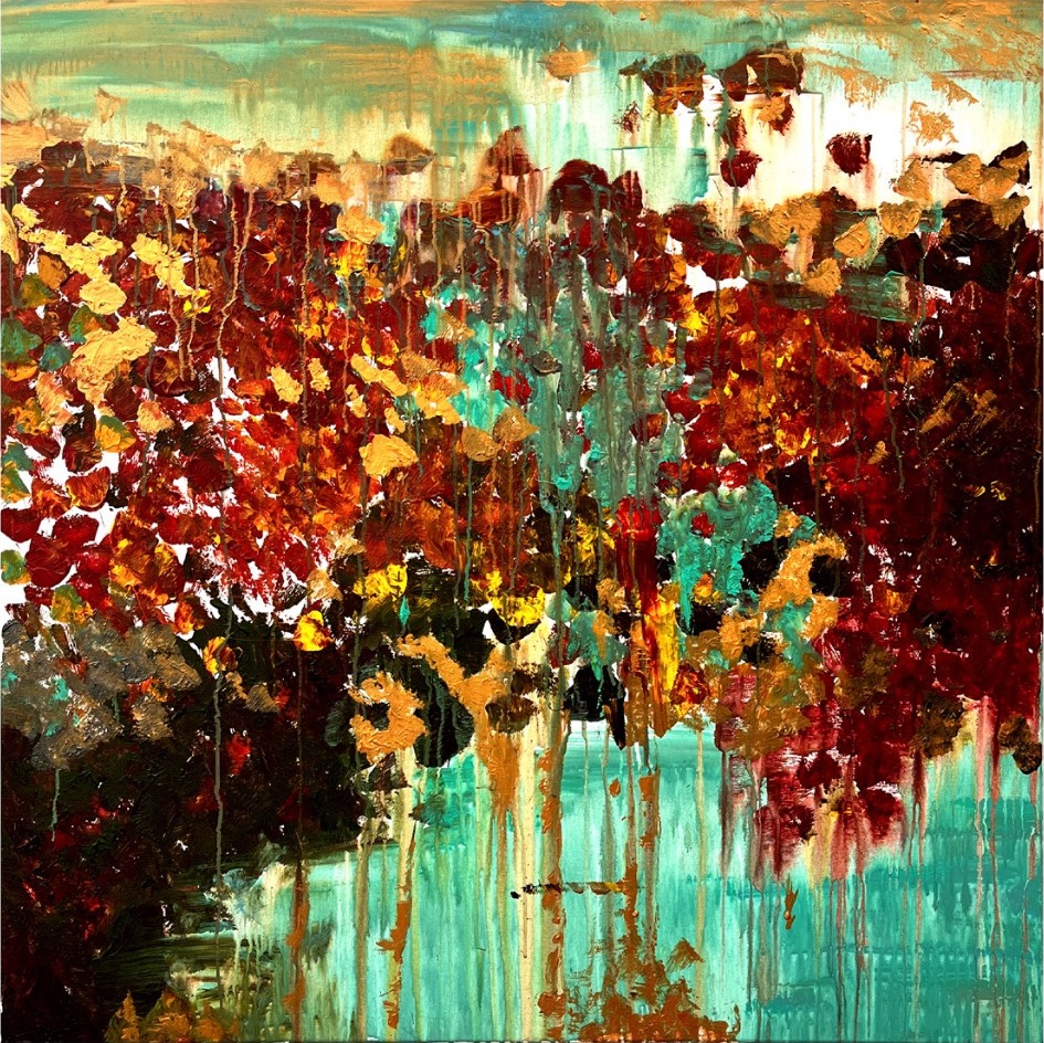 falling leaves, 2022, Acrylic · 100 × 100 × 2 cm
