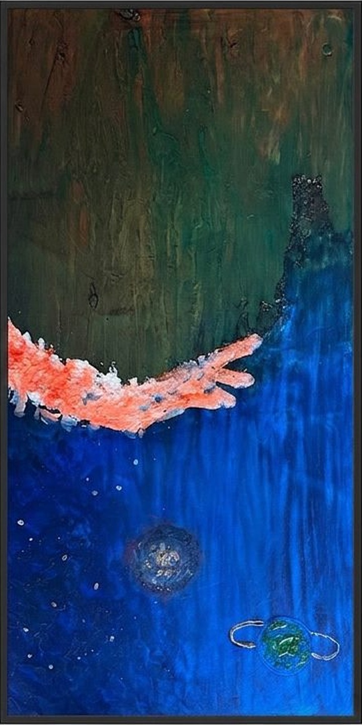 earth began to breath, 2025, Acrylic / Struktur, 120 × 60 × 4 cm