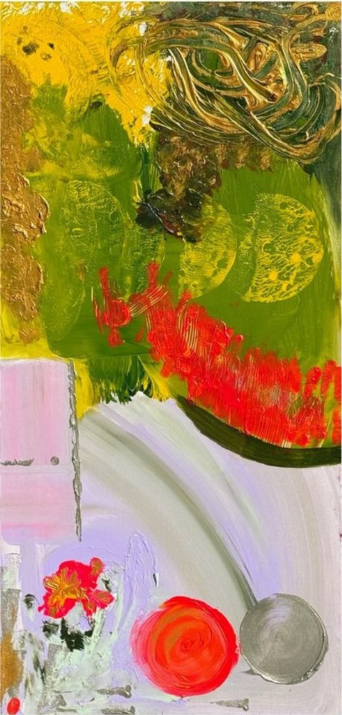über kopf, 2024, Acrylic, 100 × 50 × 2 cm